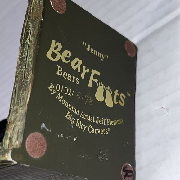 Big Sky Carvers BEARFOOTS "Jenny" Bear Collection Jeff Fleming Bear in a Mirror - Picture 4 of 4